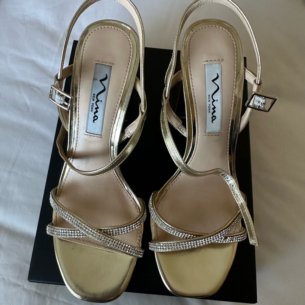 Nina Women's Metallic Gold Heels